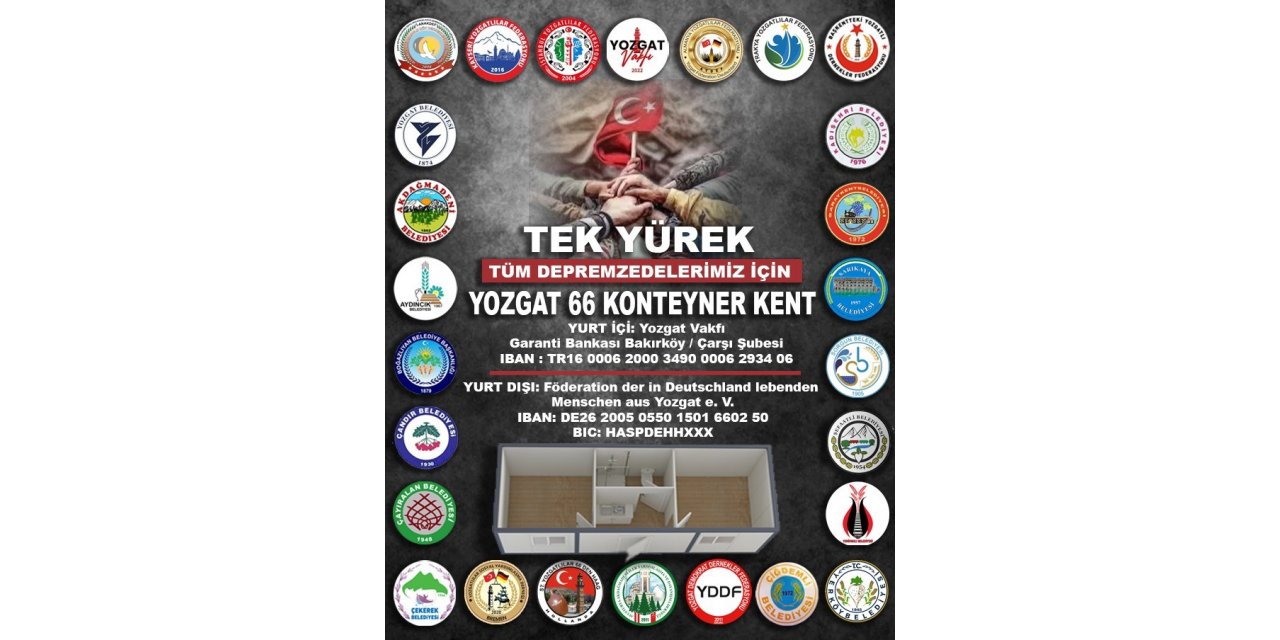 Yozgatlılardan deprem bölgesine konteyner kent