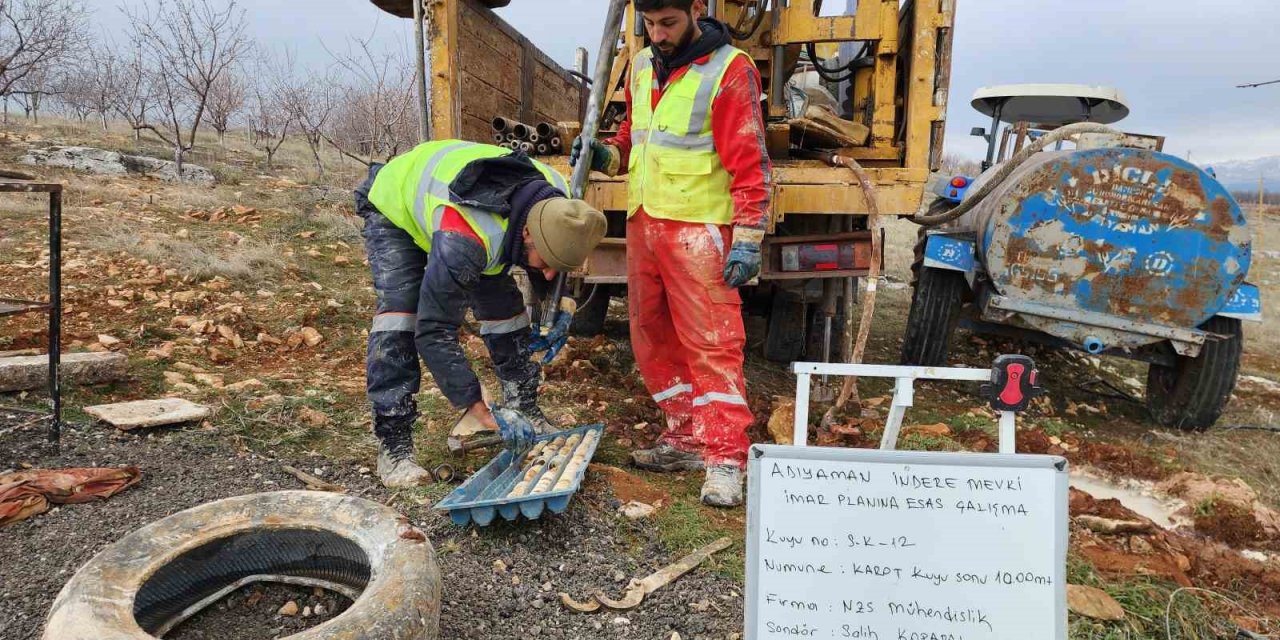Adıyaman’da konut yapılması planlanan alanda ön etüt çalışması yapılıyor