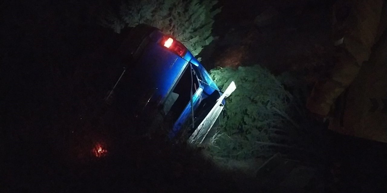 Kontrolden çıkan kamyonet şarampole devrildi: 1 yaralı