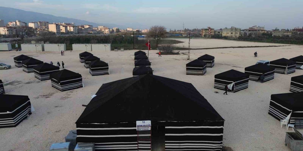 Bozdoğan “Yörük Çadırları” depremzedeleri ısıtıyor