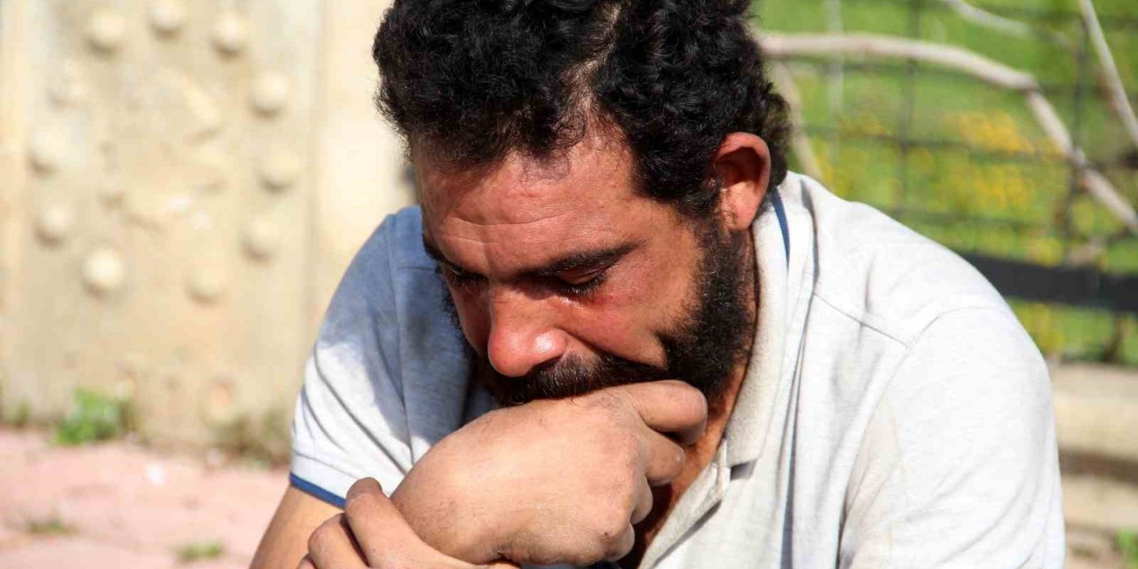 Evi yanan 4 çocuk babasının gözyaşları yürek burktu