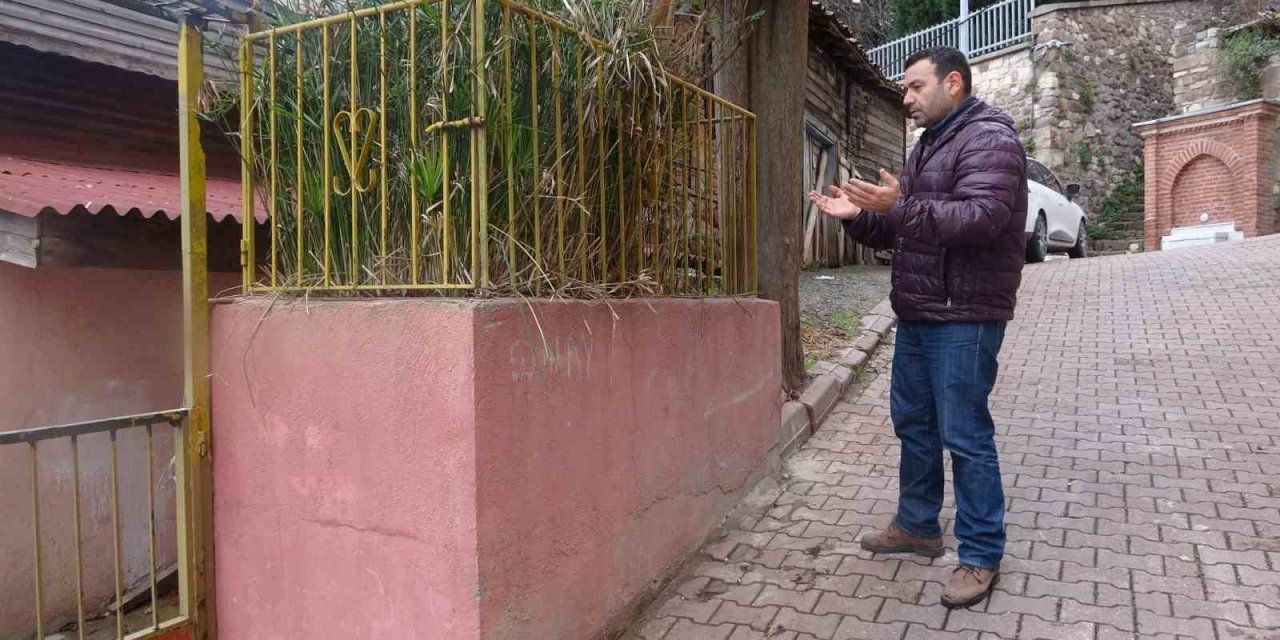Evin önündeki gizemli türbe merak uyandırıyor