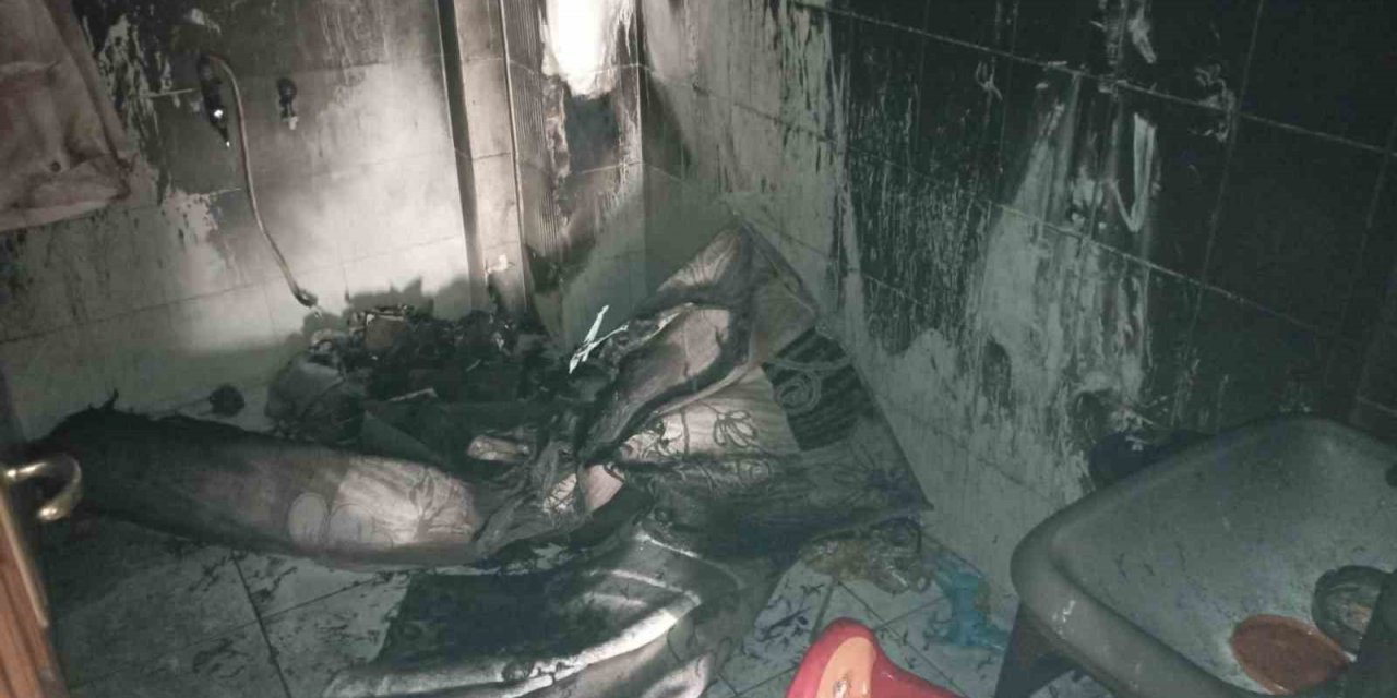 Şofben patlayan apartmanda korku dolu anlar