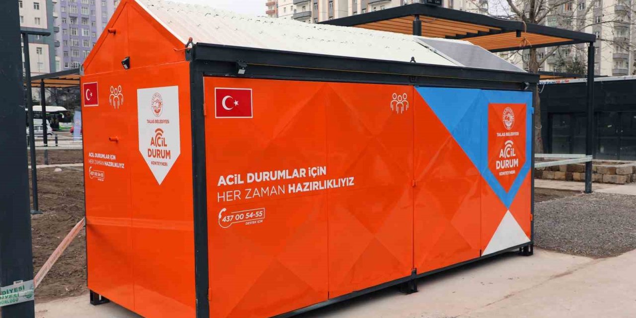 Talas Belediyesi’nden yine bir ilk: acil durum konteyneri