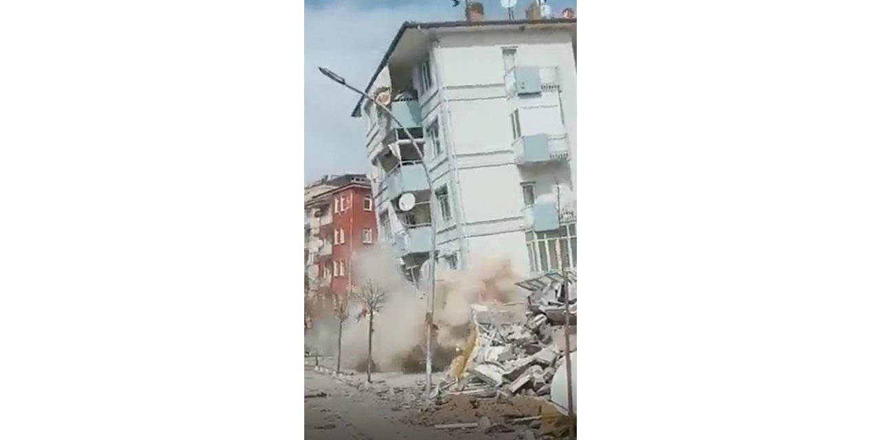 5.6’lık depremde binaların yıkılma anı kameraya yansıdı