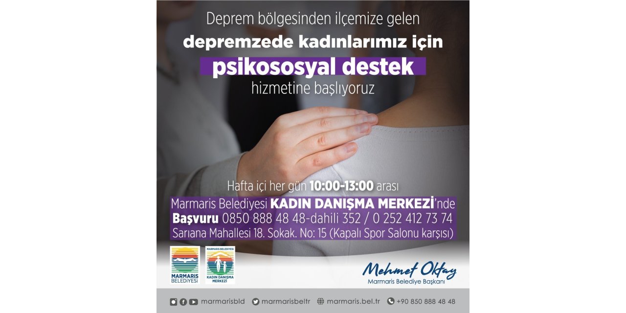 Marmaris’te depremzede kadınlara psikolojik destek