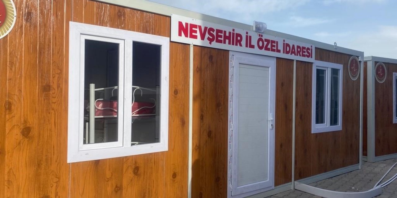 Deprem bölgesine konteyner desteği