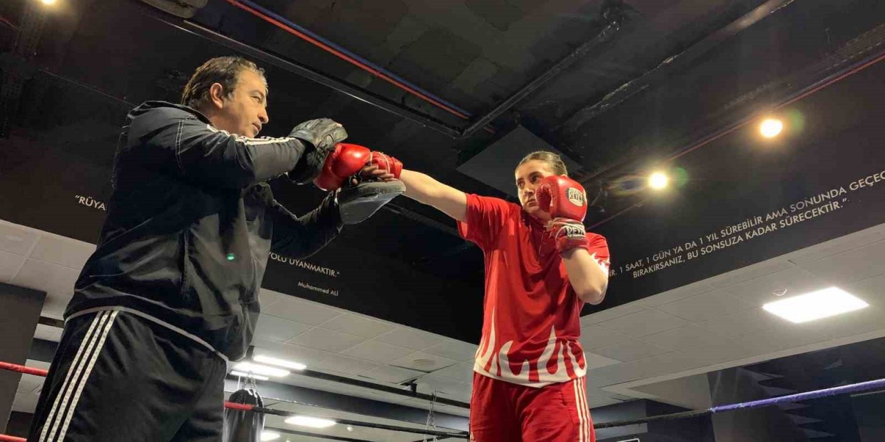 Kendi dağlarda kızı ringlerde Türk bayrağını dalgalandırıyor