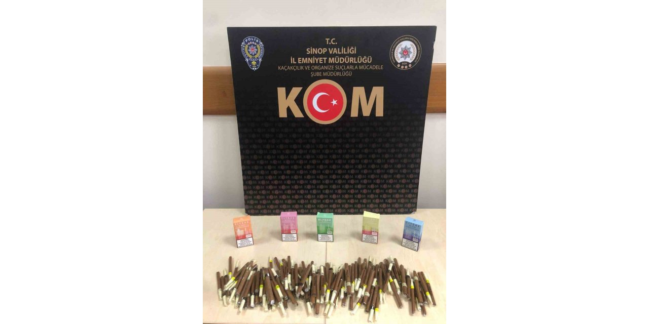 Sinop’ta gümrük kaçağı puro ve elektronik sigara ele geçirildi