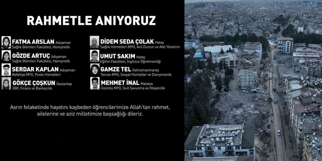 EBYÜ’lü 8 öğrenci depremde vefat etti