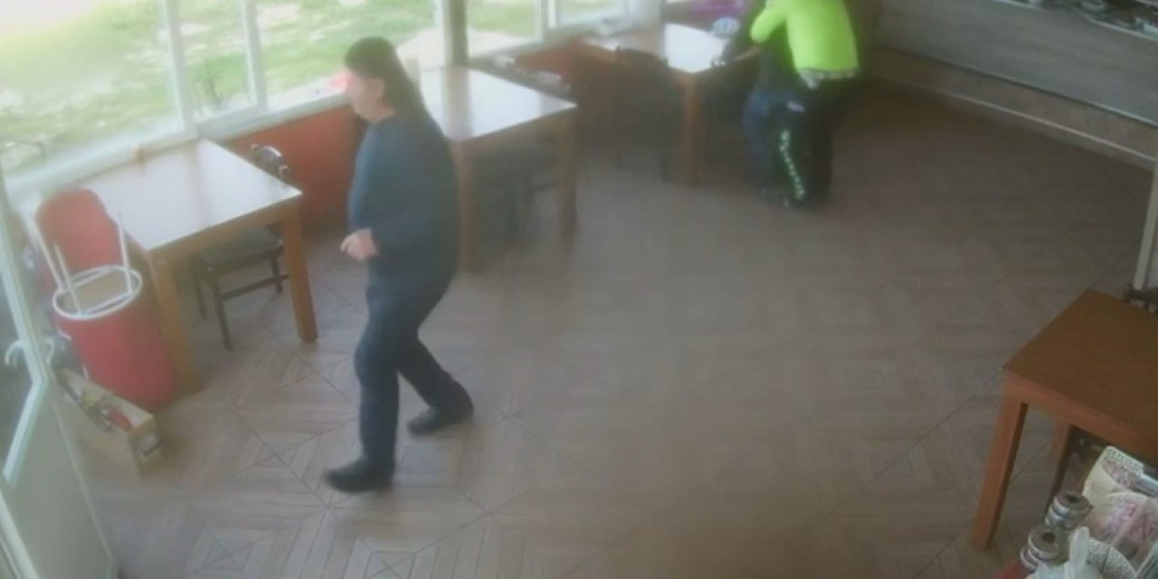 Trafik polisinden hayat kurtaran Heimlich manevrası