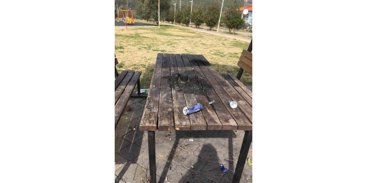 Köyceğiz’de parkta bulunan kimliği belirsiz kişiler tarafından yakıldı
