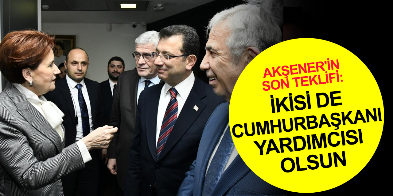 Akşener'in son teklifi: 2 belediye başkanını Cumhurbaşkanı Yardımcısı yaparsanız dönerim