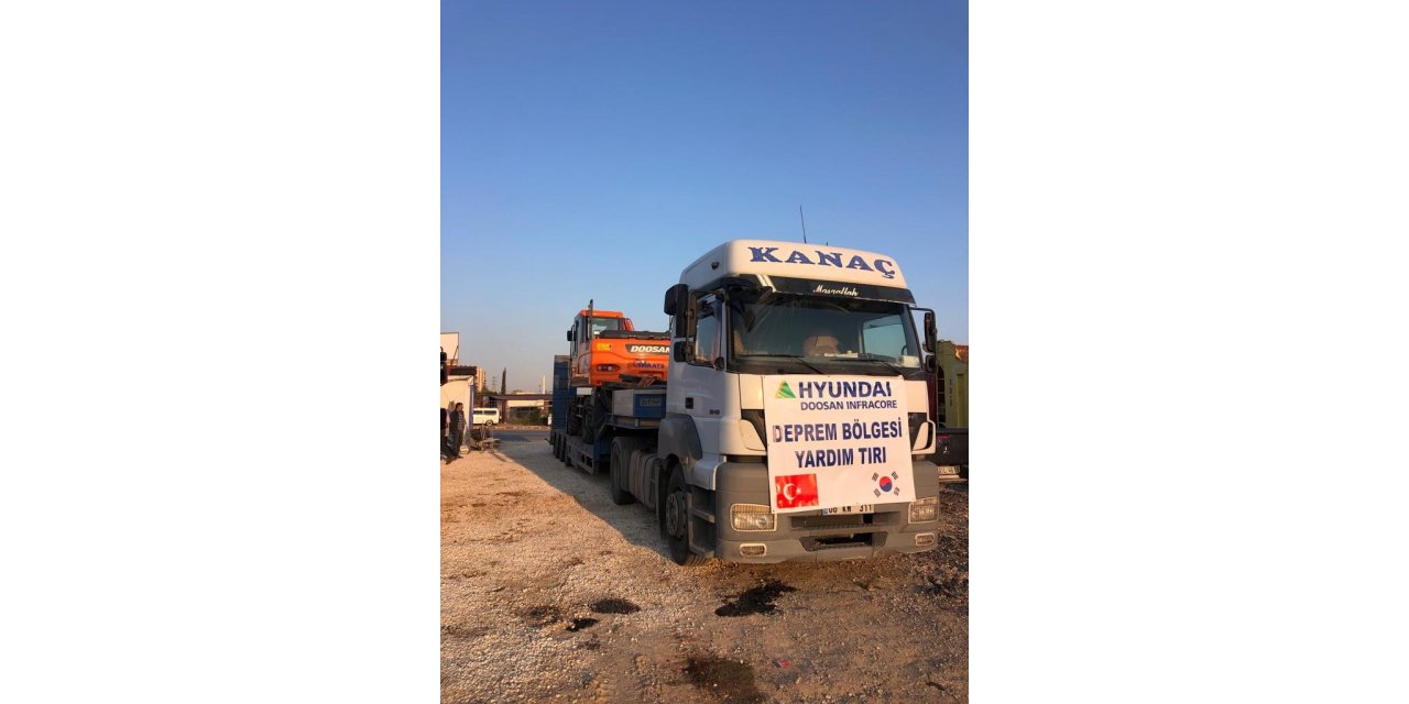 DOOSAN iş makinaları ile deprem bölgesine destek Veriyor
