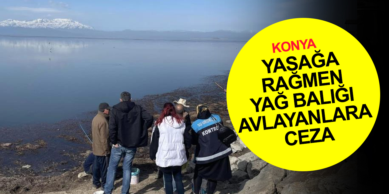 Konya Beyşehir Gölü’nde yasağa rağmen yağ balığı avlayan 8 kişi cezadan kaçamadı
