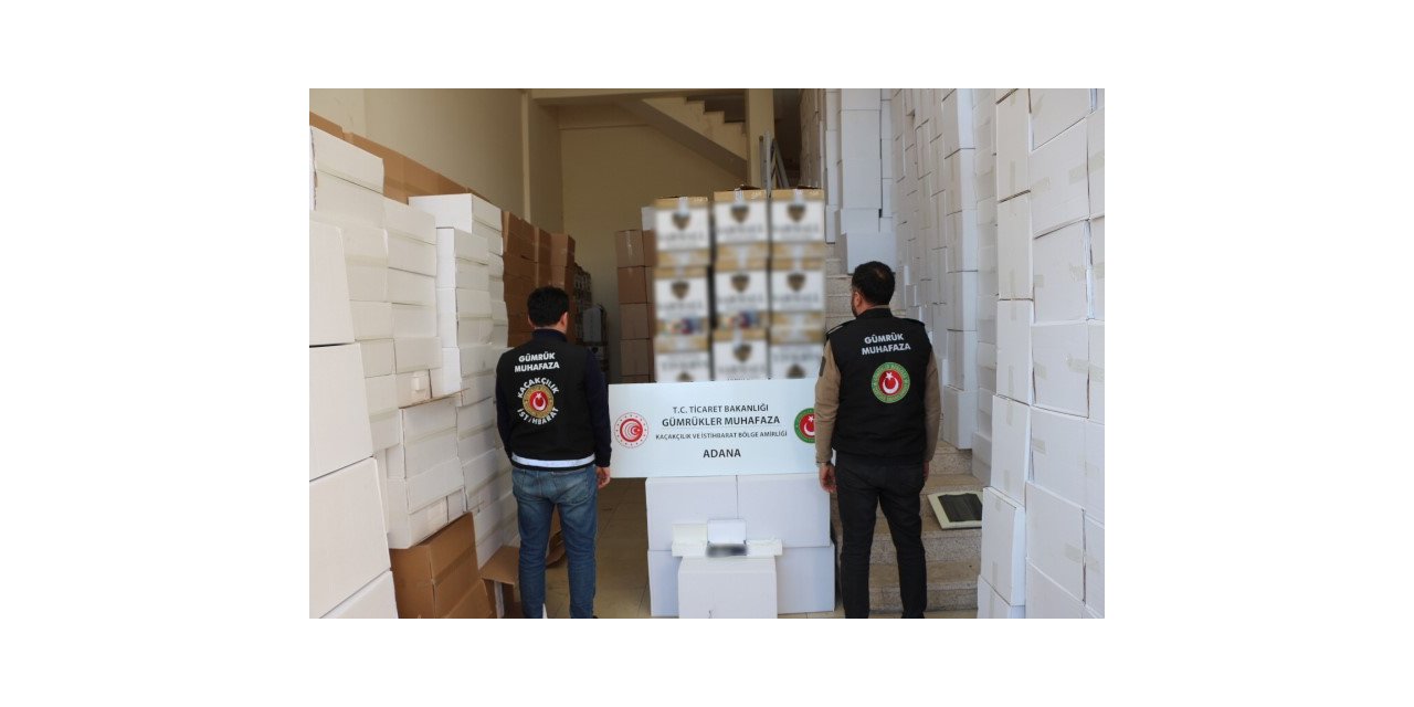 Gümrük muhafaza ekipleri Adana’da 11 milyon adet makaron ele geçirdi