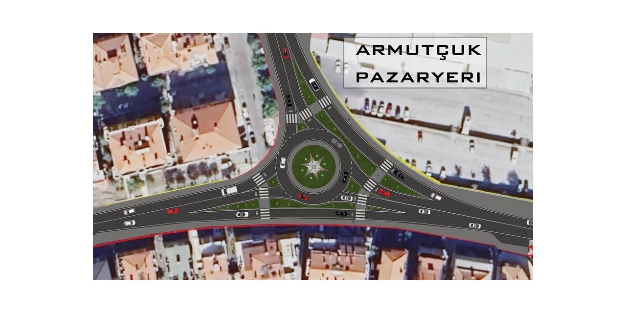 Armutçuk’taki pazaryeri girişine “Akıllı Kavşak”
