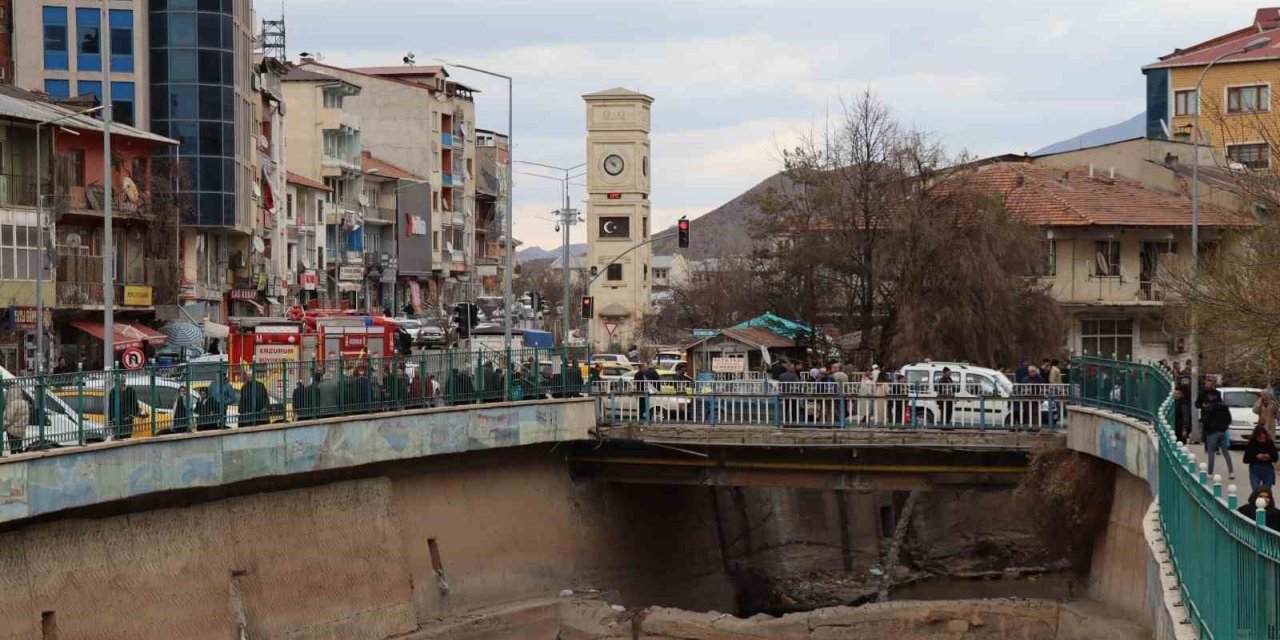 Oltu Çayı’nda köpek kurtarma operasyonu