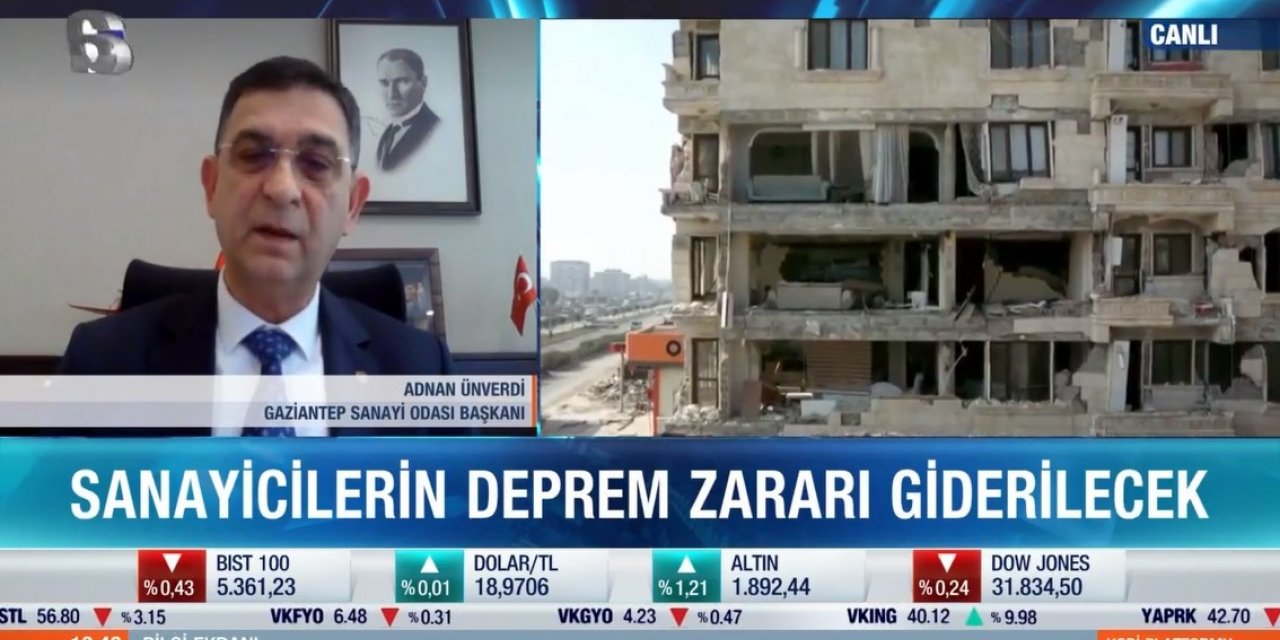 GSO Başkanı Ünverdi, deprem sonrası bölge sanayisinin durumunu canlı yayında anlattı