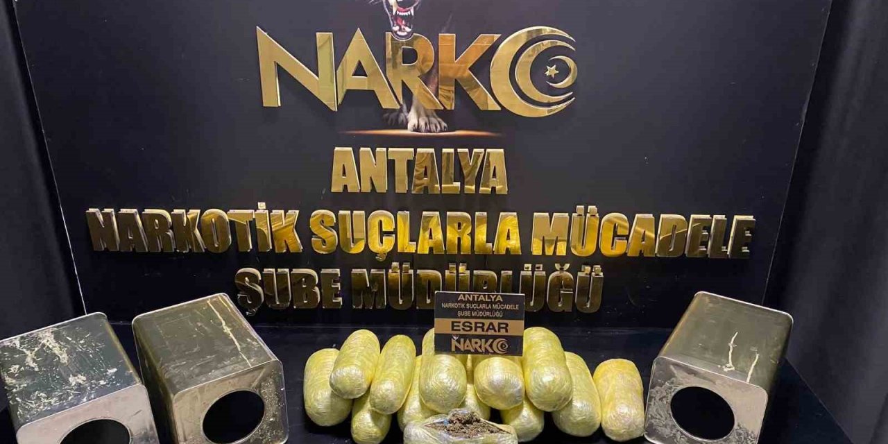 Antalya’da 71 kilo esrar ve skunk maddesi ele geçirildi