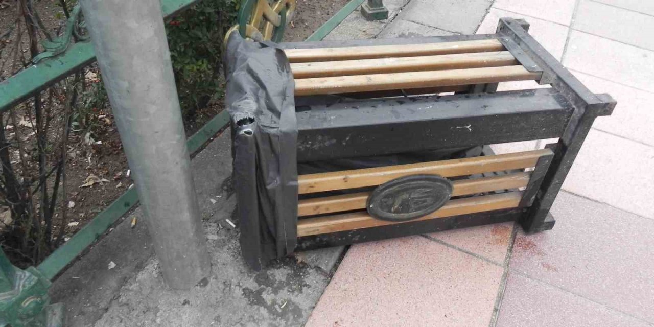 Hıncını çöp kutusunu devirerek çıkardı