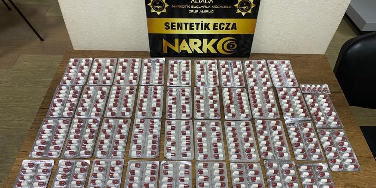 Aliağa’da 530 adet sentetik hap ele geçirildi
