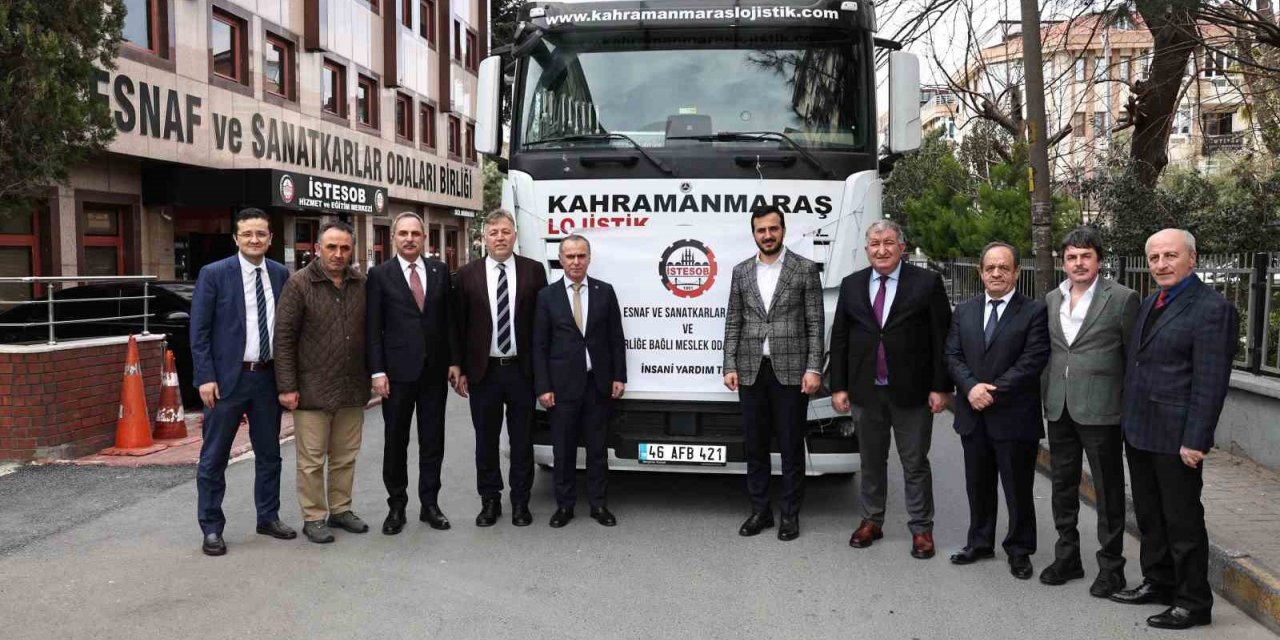 Taksi, minibüs ve kamyon şoförleri deprem bölgesine yardım tırı gönderdi