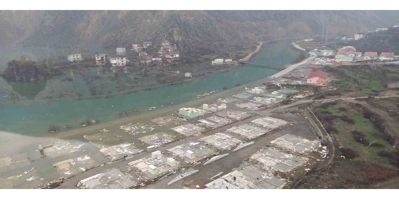Yusufeli Barajı’nın suları ilçenin sanayi sitesine ulaştı