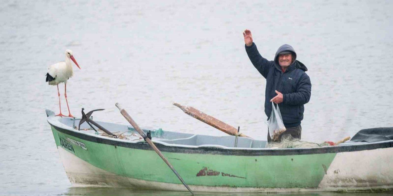 Yaren Leylek 12. kez Balıkçı Adem Amca’ya kavuştu