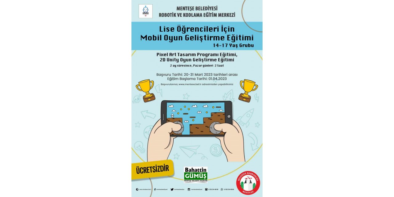 Menteşe’de lise öğrencilerine yönelik mobil oyun geliştirme eğitimi başlıyor
