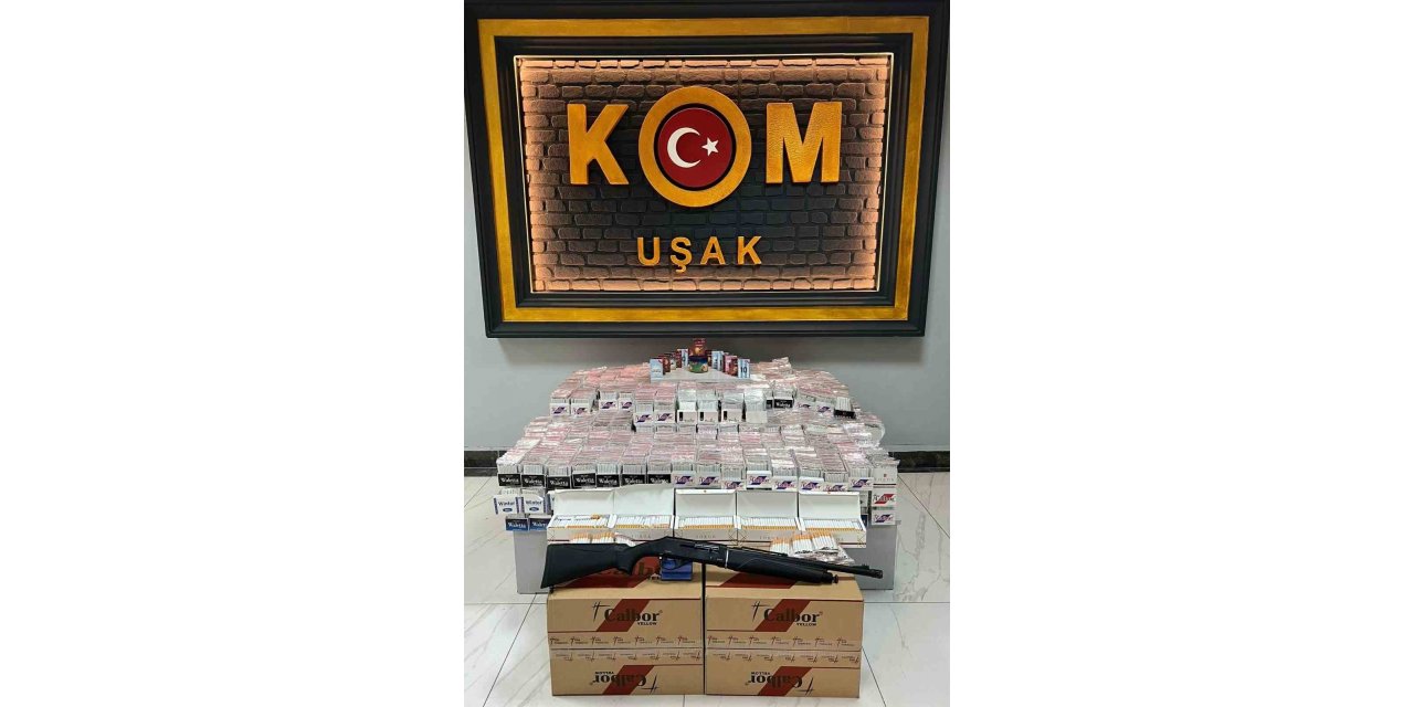 Uşak’ta kaçak tütün operasyonu; binlerce paket makaron ve nargile tütünü ele geçirildi