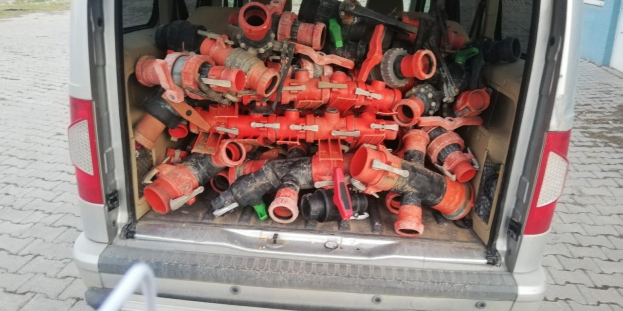 Kayseri’de çalınan malzemeler Nevşehir’de bulundu