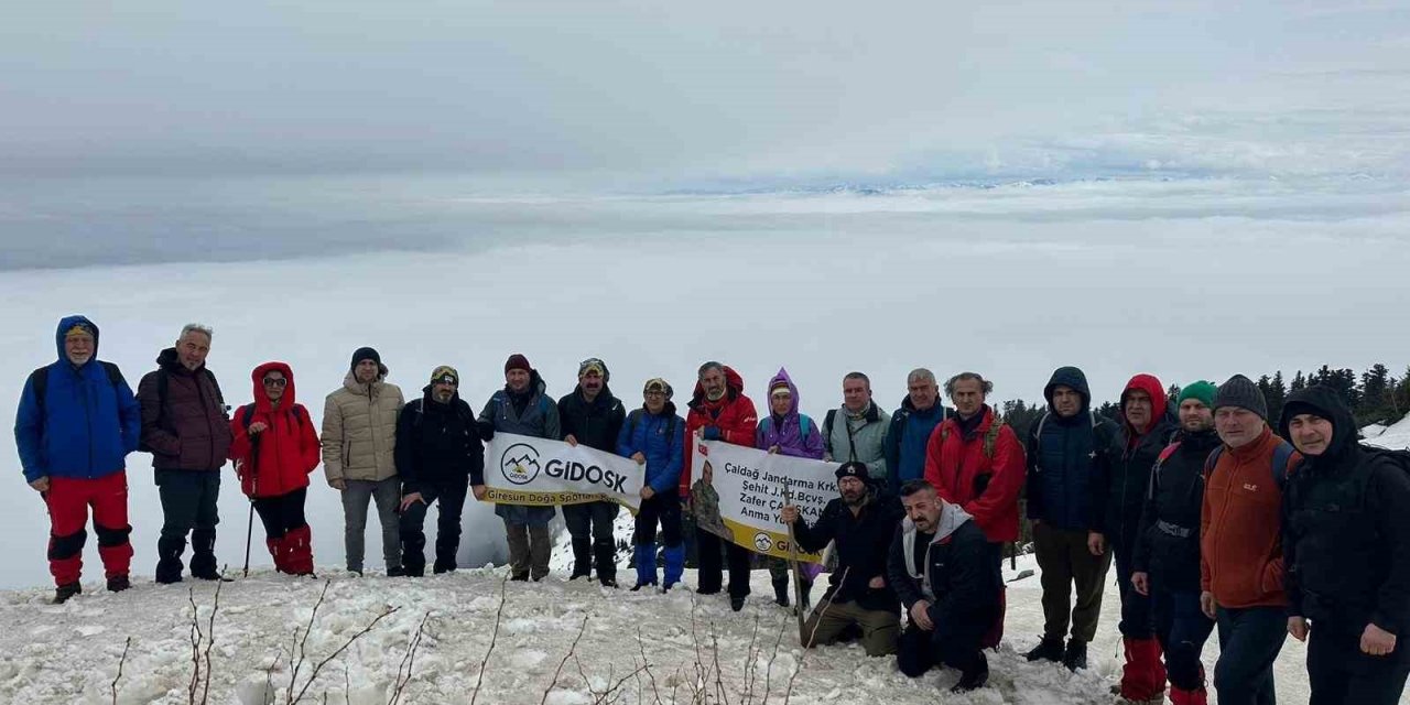 Giresun’da 2016 yılında şehit olan J.Kd.Bçvş. Zafer Çalışkan için zirve yürüyüşü düzenlendi