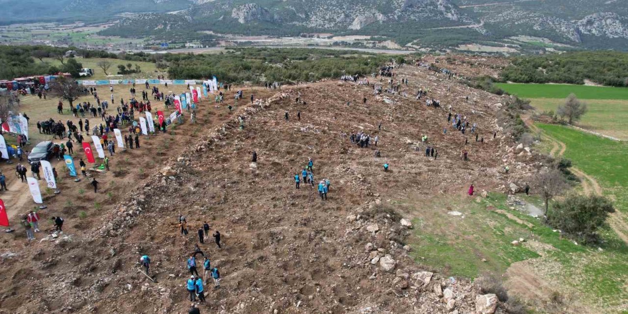 Denizli’de Deprem Şehitleri Hatıra Ormanında ilk fidanlar toprakla buluştu