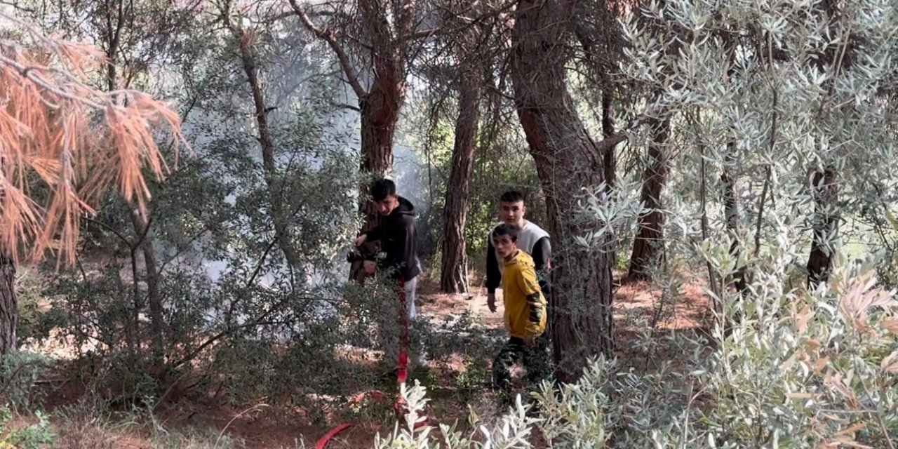 Kuşadası’nda okul öğrencilerinin yangınla imtihanı