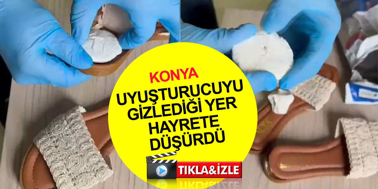 Konya'da kargo ile uyuşturucu servisi polise takıldı! Terlikten kokain çıktı