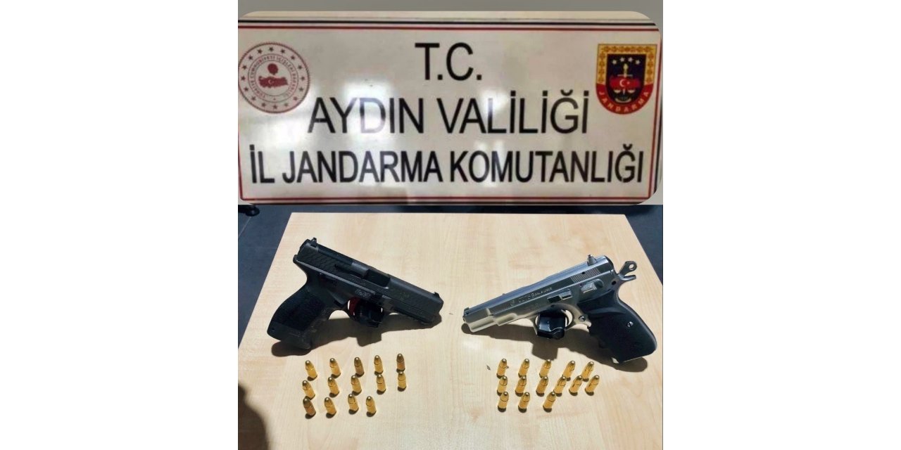 Şüphe üzerine durdurulan araçtan tabanca çıktı