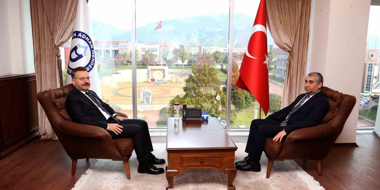 ADÜ Rektörü Kent, Vali Hüseyin Aksoy’u makamında ağırladı