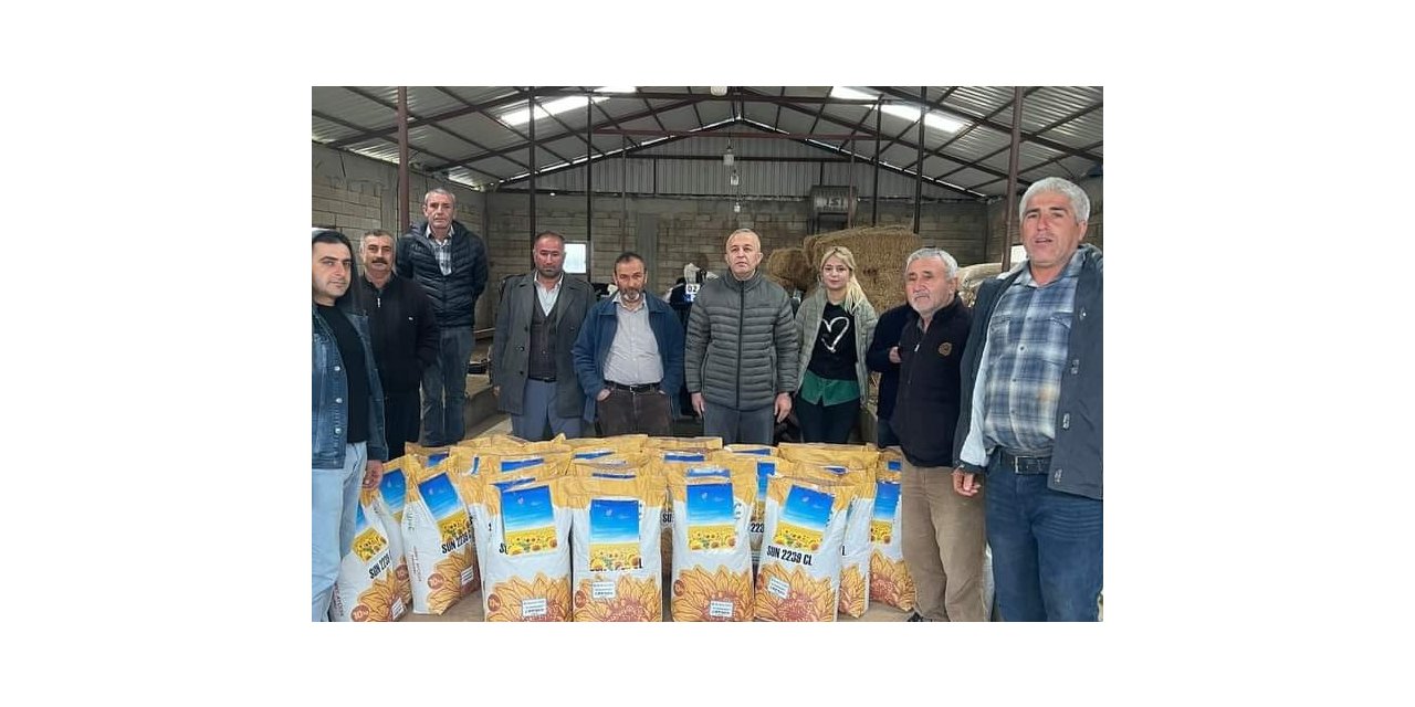 Deprem bölgesindeki çiftçilere ücretsiz ayçiçeği tohumu dağıtıldı