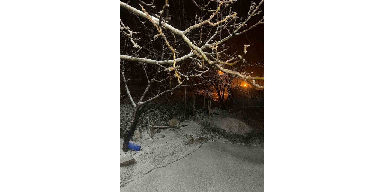 Baskil ilçesinde kar yağışı etkili oldu