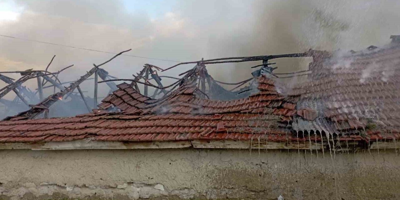 Yangında 300’e yakın saman balyası yandı