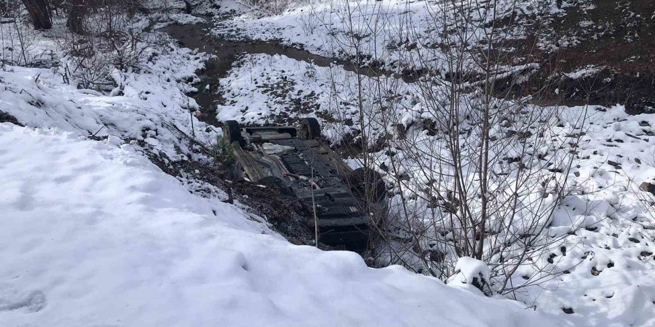 Yoldan çıkan otomobil tarlaya uçtu: 2 yaralı