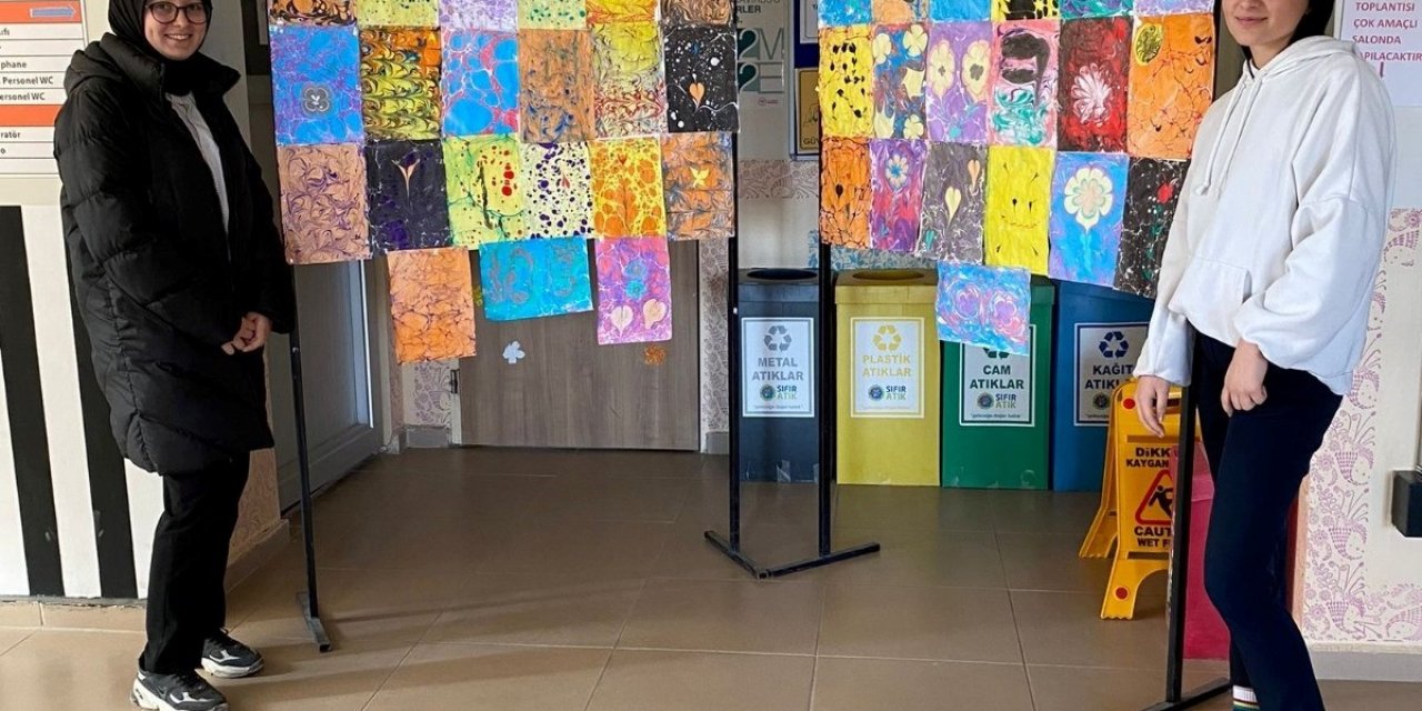 Hisarcık 15 Temmuz Şehitleri Anadolu Lisesinde ebru sanatı etkinliği