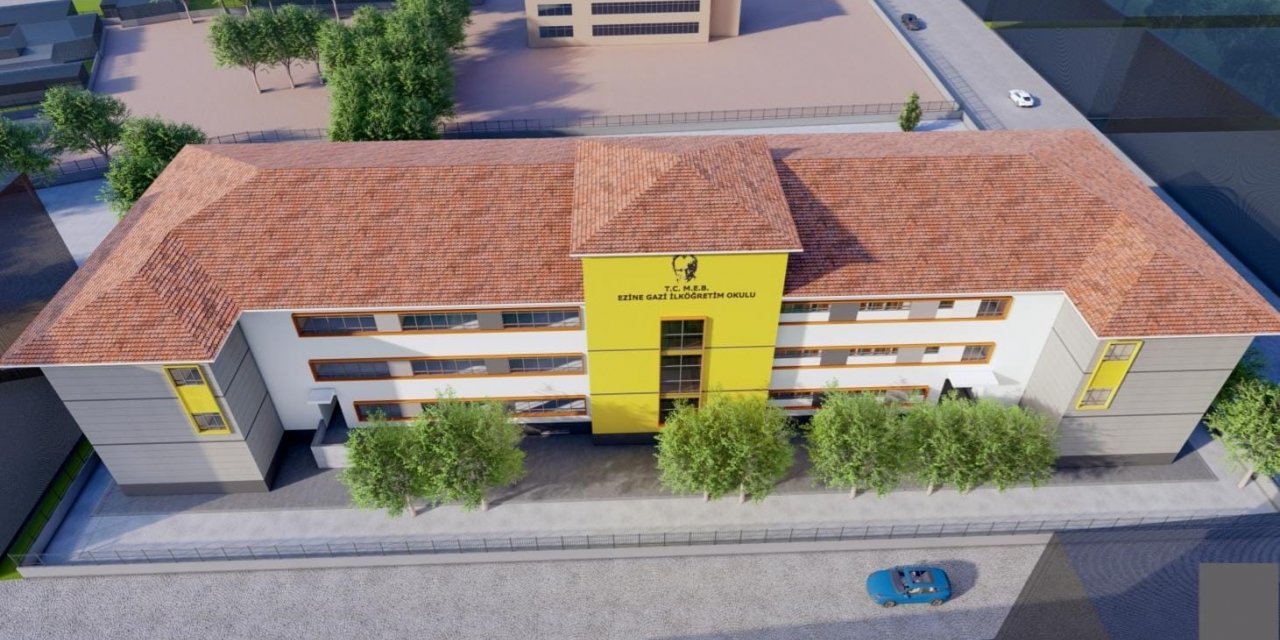 Ezine Gazi 24 derslikli İlkokulu tamamlanmak üzere