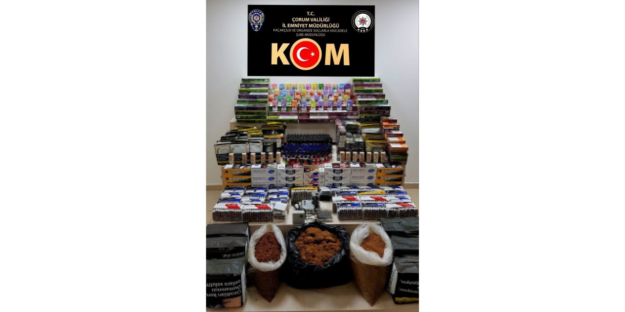 Çorum’da binlerce makaron ele geçirildi