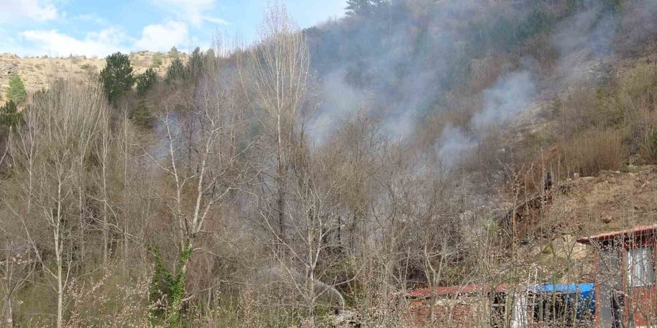 Otluk alanda çıkan yangın ekipleri harekete geçirdi