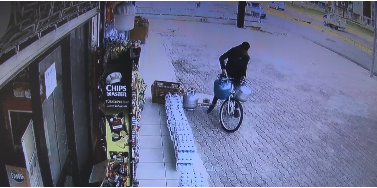 Antalya’da bisikletli mutfak tüpü hırsızı, esnafın korkulu rüyası oldu
