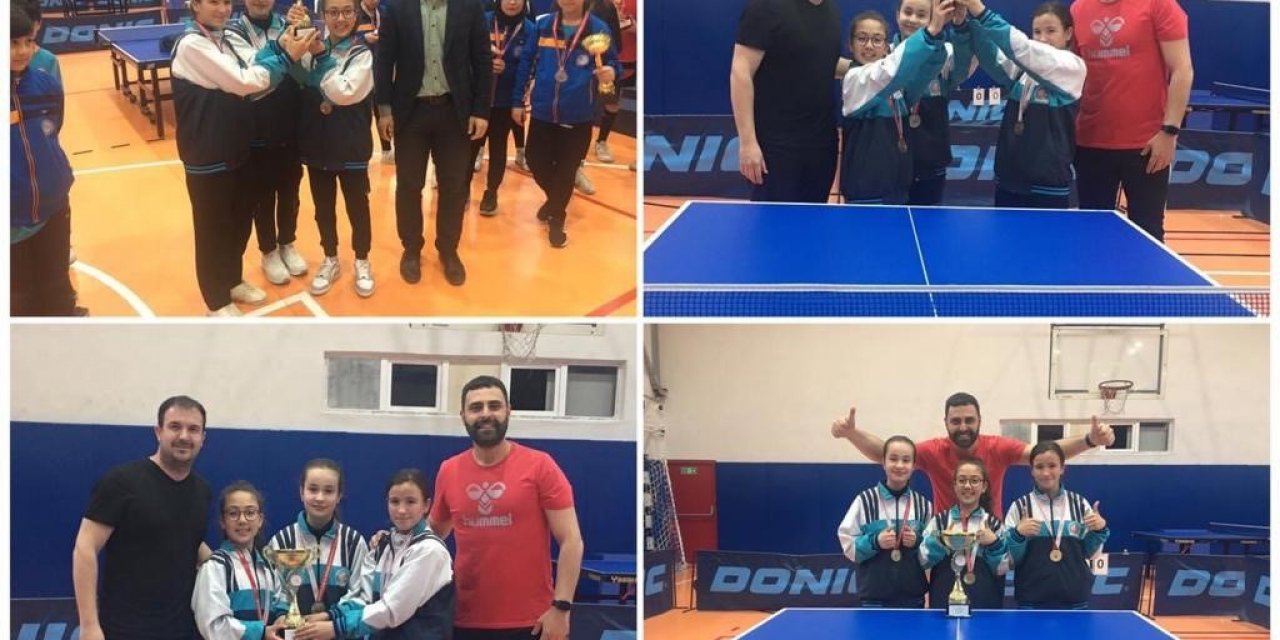 Şaphane 75.Yıl Ortaokulu masa tenisi takımı namağlup il birincisi