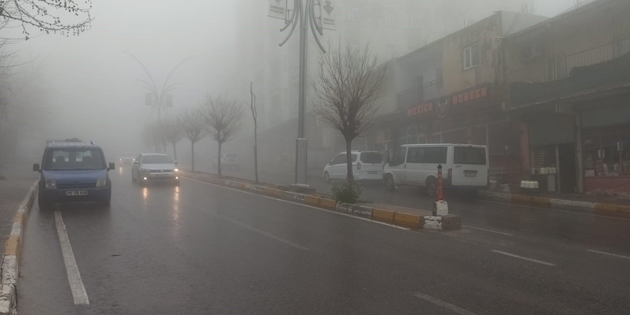 Şırnak’ta etkili olan sis, görüş mesafesini 10 metreye düşürdü