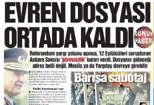 Evren dosyası ortada kaldı